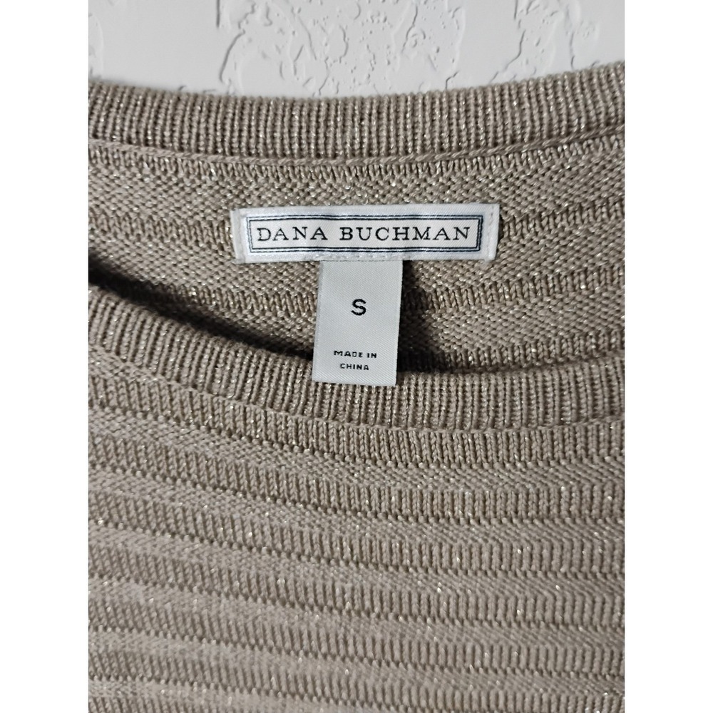 Dana Buchman Knit Sweater 3/4 Sleeve Metallic Sparkle‎ Top Size S - Picture 7 of 9